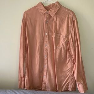 Peach-colored Men’s button down dress shirt